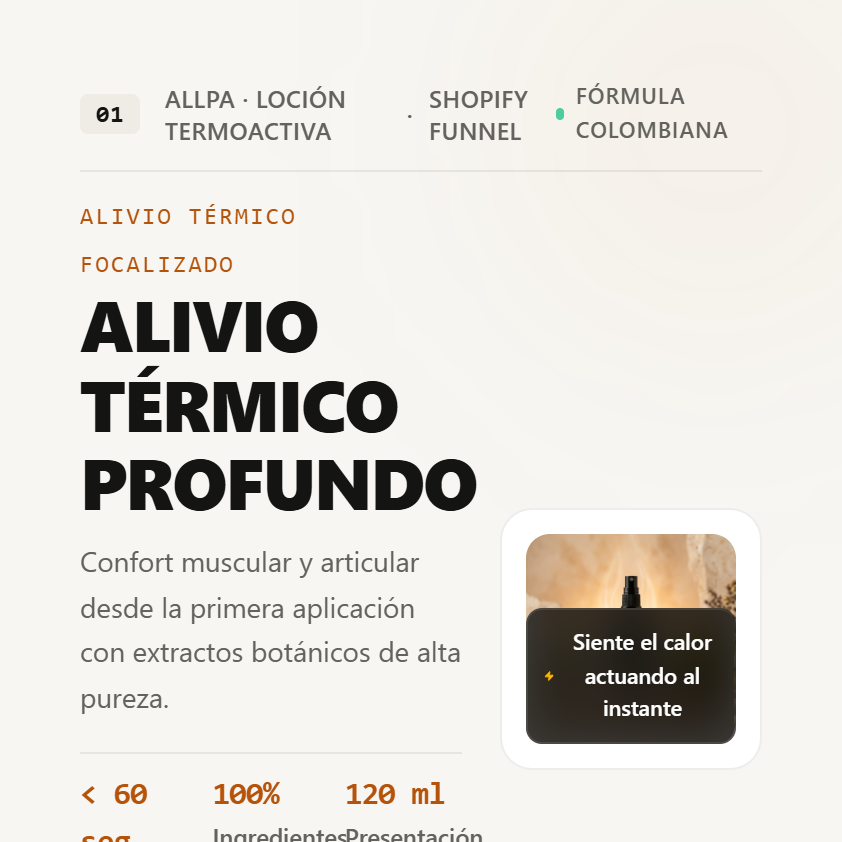 ¡Libera tu cuerpo de la tensión y vuelve a sentirte bien!  Loción Termoactiva ALLPA