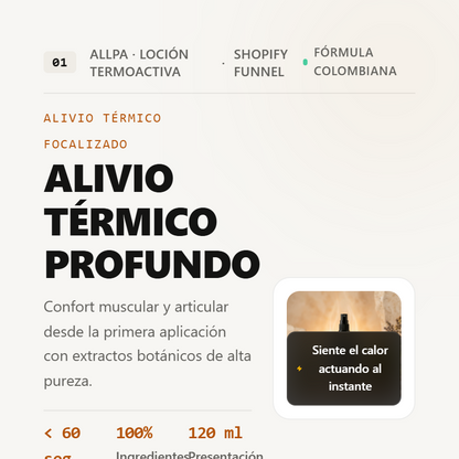 ¡Libera tu cuerpo de la tensión y vuelve a sentirte bien!  Loción Termoactiva ALLPA